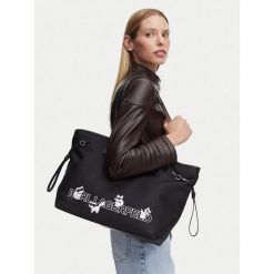 Torebka KARL LAGERFELD. Czarne shopper bag KARL LAGERFELD, bez wzorów, bez dodatków. Za 849.99 zł.