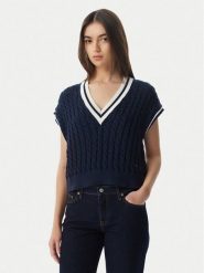 Tommy Jeans Sweter DW0DW22927 Granatowy Regular Fit. Niebieskie swetry klasyczne damskie Tommy Jeans, l, z bawełny, bez kołnierzyka. Za 409.99 zł.