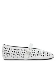 Badura Baleriny ELAN-SLT24067P-55 Biały. Białe balerinki damskie Badura, bez wzorów, ze skóry. Za 279.99 zł.