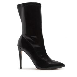 Botki DeeZee. Czarne botki damskie DeeZee, bez obcasa, na szpilce, bez zapięcia. Za 219.99 zł.