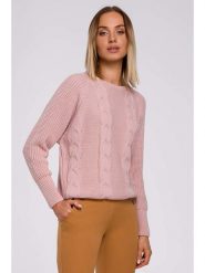 Made of emotion Sweter w kolorze jasnoróżowym rozmiar: S/M. Różowe swetry klasyczne damskie Made Of Emotion, m, ze splotem, bez kołnierzyka. Za 74.63 zł.