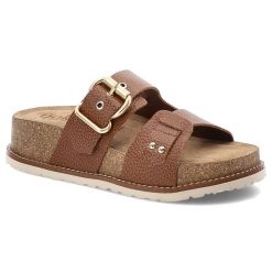 Brązowe Klapki Yokono Modne Obuwie Damskie. Brązowe klapki damskie Yokono, bez wzorów, z materiału, bez obcasa, bez zapięcia. Za 299.00 zł.