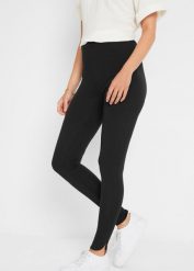 Legginsy z czystej bawełny organicznej. Czarne legginsy damskie bonprix, bez wzorów, z bawełny. Za 64.99 zł.