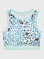 Guess Top J3GI27 MC01P Niebieski Slim Fit. Niebieskie koszulki i t-shirty dziewczęce Guess, z aplikacjami, z syntetyku, bez kołnierzyka, bez ramiączek. Za 189.99 zł.