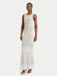 Guess Sukienka dzianinowa W6GKAT Z0936 Beżowy Regular Fit. Brązowe sukienki damskie Guess, z aplikacjami, z dzianiny, bez ramiączek. Za 799.99 zł.