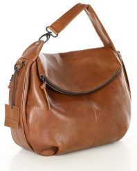 Shopperka skórzana MARCO MAZZINI c. camel R76b. Brązowe kuferki damskie ze skóry, bez dodatków. Za 1,044.05 zł.