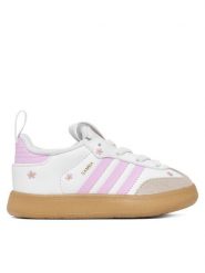 Adidas Sneakersy Samba Quickon I KK0454 Biały. Białe buty sportowe dziewczęce Adidas, bez wzorów, ze skóry, bez zapięcia. Za 219.99 zł.