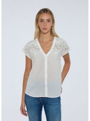 Pepe Jeans Koszulka "Nicola" w kolorze białym rozmiar: S. Białe bluzki damskie Pepe Jeans, s, bez wzorów, z bawełny, bez kołnierzyka, bez ramiączek. Za 141.19 zł.