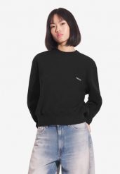 Bluza sportowa damska Prosto Ribbed bez kaptura. Czarne bluzy damskie Prosto., l, z aplikacjami, z bawełny, bez kaptura. Za 184.99 zł.