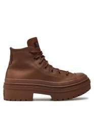 Converse Trzewiki Chuck Taylor All Star A11547C Brązowy. Brązowe botki damskie Converse, ze skóry, retro, bez obcasa, na płaskiej podeszwie, bez zapięcia. Za 439.99 zł.