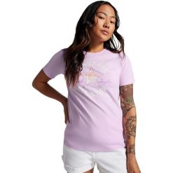 Podkoszulek Converse Chuck Taylor Patch T-Shirt, Kobiety. Fioletowe koszulki sportowe damskie Converse, bez wzorów, z bawełny, bez ramiączek. Za 190.00 zł.