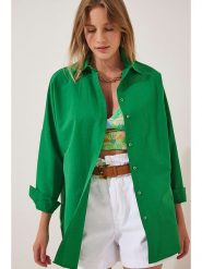 Happiness Istanbul Bluzka w kolorze zielonym rozmiar: 36. Zielone bluzki damskie Happiness Istanbul, bez wzorów, bez kołnierzyka, bez ramiączek. Za 78.95 zł.