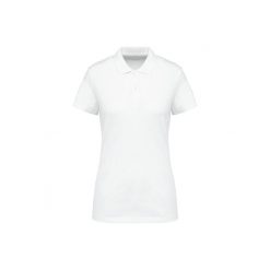 Koszulka polo z suprima dla kobiet Kariban Premium. Białe bluzki damskie KARIBAN, bez wzorów, z bawełny, bez kołnierzyka, bez ramiączek. Za 144.00 zł.
