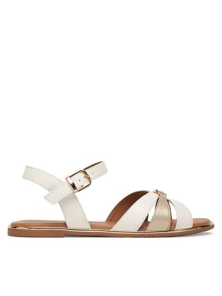 Tommy Hilfiger Sandały T3A2-34280-0326 D Biały. Białe sandały dziewczęce Tommy Hilfiger, ze skóry, bez obcasa, bez zapięcia. Za 289.99 zł.