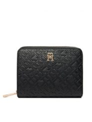 Tommy Hilfiger Portfel Med Za W/Flap Mono AW0AW18035 Czarny. Czarne portfele damskie Tommy Hilfiger, bez wzorów, ze skóry. Za 299.99 zł.