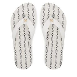 Japonki Tommy Hilfiger. Białe klapki damskie Tommy Hilfiger, bez wzorów, bez obcasa, bez zapięcia. Za 119.99 zł.