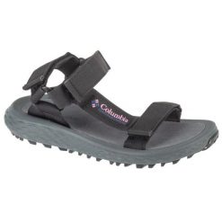 Sandały Columbia Konos Globetrot Sandal 2126911010 czarne. Czarne sandały damskie bez wzorów, z gumy, bez obcasa, bez zapięcia. W wyprzedaży za 311.49 zł.