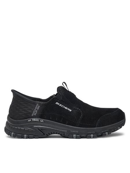 Skechers Sneakersy Slip-ins: Hillcrest - Sunapee 180016 Czarny. Czarne obuwie sportowe damskie Skechers, ze skóry, bez zapięcia. Za 299.99 zł.