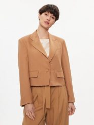 Weekend Max Mara Marynarka Cantico 2415041062 Brązowy Regular Fit. Brązowe marynarki i żakiety damskie Weekend Max Mara, bez wzorów, ze lnu. Za 1,319.00 zł.