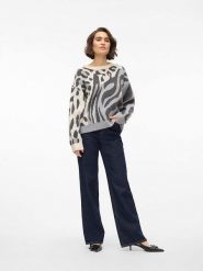 Vero Moda Sweter w kolorze szaro-kremowym rozmiar: L. Szare swetry klasyczne damskie Vero Moda, l, bez kołnierzyka. Za 83.42 zł.