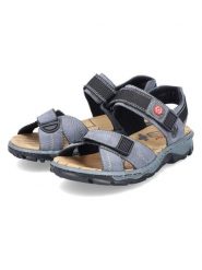 Rieker Sandały w kolorze niebieskim rozmiar: 42. Niebieskie sandały damskie Rieker, bez wzorów, z otwartym noskiem, bez obcasa, bez zapięcia. Za 164.02 zł.