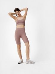 4F Legginsy kolarki treningowe z dodatkiem materiałów z recyklingu damskie XS. Brązowe legginsy damskie 4F, xs, bez wzorów, z dzianiny. Za 129.99 zł.