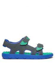 Timberland Sandały Perkins Row 2-Strap TB0A23V60281 Szary. Szare sandały chłopięce Timberland, ze skóry, bez zapięcia. Za 219.99 zł.