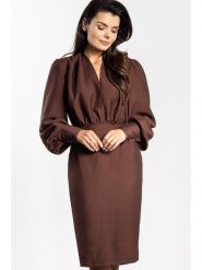 Awama Sukienka w kolorze brązowym rozmiar: L. Brązowe sukienki damskie Awama, bez wzorów, bez ramiączek. Za 162.11 zł.
