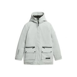 Kurtka puchowa damska Superdry City. Szare kurtki damskie Superdry, bez wzorów, z puchu, bez kaptura. Za 654.35 zł.