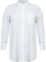 KAFFE curve Tunika "Lone" w kolorze białym rozmiar: 52. Białe tuniki damskie KAFFE curve, bez wzorów, z bawełny, bez kołnierzyka, bez ramiączek. Za 86.99 zł.