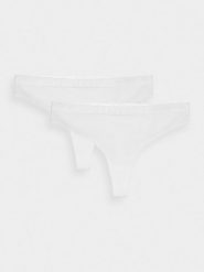 4F Bielizna stringi (2-pack) damskie - białe S. Biała stringi 4F, bez wzorów, z bawełny. W wyprzedaży za 39.99 zł.