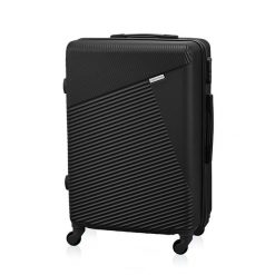 Walizka podróżna BETLEWSKI BWA-053 M CZARNY. Czarne walizki Betlewski, bez wzorów, z materiału. Za 229.99 zł.