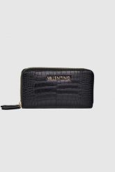 VALENTINO Duży czarny portfel Fire Re. Czarne portfele damskie Valentino by Mario Valentino, bez wzorów, ze skóry ekologicznej. W wyprzedaży za 227.99 zł.