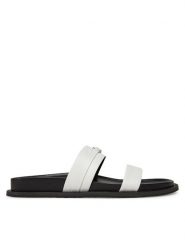 MICHAEL Michael Kors Klapki Mandy Flat Sandal 40S5MAFS2L Biały. Białe klapki damskie MICHAEL Michael Kors, bez wzorów, ze skóry, bez obcasa, bez zapięcia. Za 439.99 zł.