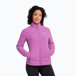 Bluza polarowa damska Jack Wolfskin Taunus 100 Full Zip. Czerwone bluzy damskie Jack Wolfskin, s, bez wzorów, z materiału, bez kaptura. Za 229.99 zł.