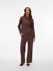 Vero Moda Spodnie w kolorze brązowym rozmiar: M. Brązowe spodnie materiałowe damskie Vero Moda, bez wzorów, z bawełny. Za 96.14 zł.