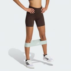 Legginsy Workout Essentials Scrunch z dzianiny o długości wewnętrznej strony. Czarne legginsy damskie Adidas, l, bez wzorów, z dzianiny. Za 149.00 zł.