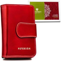 Portfel damski Peterson PTN 76115-SH czerwony. Czerwone portfele damskie Peterson, bez wzorów, ze skóry. Za 97.99 zł.