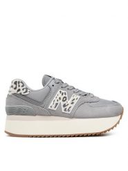 New Balance Sneakersy WL574ZDB Szary. Szare obuwie sportowe damskie New Balance, ze skóry, bez zapięcia. Za 379.99 zł.