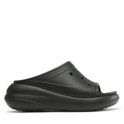 Klapki Crocs. Czarne klapki damskie Crocs, bez wzorów, bez obcasa, bez zapięcia. Za 159.99 zł.