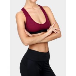 Stanik sportowy Sensor Merino DF Bra. Fioletowe biustonosze sportowe damskie Sensor, bez wzorów. Za 116.99 zł.