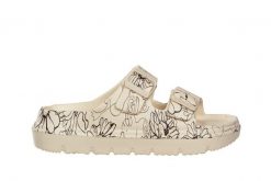 Klapki Laura Vita Nuon 17 Beige 202060, Beżowy, Tworzywo - 37. Brązowe klapki damskie LAURA VITA, bez wzorów, z materiału, bez obcasa, bez zapięcia. W wyprzedaży za 89.10 zł.