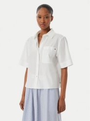 Tommy Hilfiger Koszula WW0WW48899 Biały Relaxed Fit. Białe koszule damskie Tommy Hilfiger, m, bez wzorów, z bawełny, bez kołnierzyka, bez ramiączek. Za 369.99 zł.