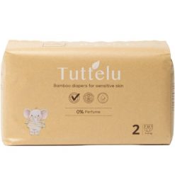 Tuttelu, Bambusowe pieluszki jednorazowe, rozmiar 2 (3-6 kg), 32 szt. Pieluchy Tuttelu ApS. Za 41.39 zł.