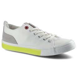 Trampki damskie Cross Jeans, z materiału syntetycznego z klasycznym sznurowaniem kontrastowymi wstawkami kolorystycznymi oraz lekką podeszwą , biało-. Białe trampki damskie Cross Jeans, bez wzorów, z jeansu, przed kostkę, bez zapięcia. Za 74.62 zł.