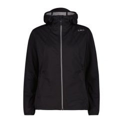 Kurtka damska turystyczna CMP 35A6246. Czarne kurtki damskie CMP, l, bez wzorów, z softshellu, z kapturem. Za 425.00 zł.