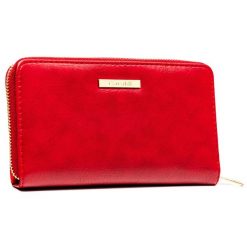 Portfel damski na karty duży czerwone ze skóry ekologicznej poziomy na zatrzask i suwak 4U CAVALDI CHWJ-08. Czerwone portfele damskie 4U Cavaldi, bez wzorów, ze skóry ekologicznej. Za 45.00 zł.