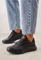Czarne Sznurowane Buty Sportowe z Cholewką przed Kostkę z Przeszyciami Tereditee. Czarne obuwie sportowe casual damskie Born2be, bez zapięcia. Za 119.99 zł.