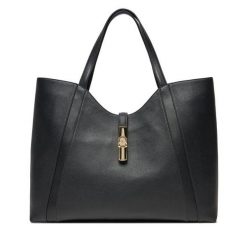 Torebka Furla. Czarne shopper bag Furla, bez wzorów, bez dodatków. Za 1,049.00 zł.