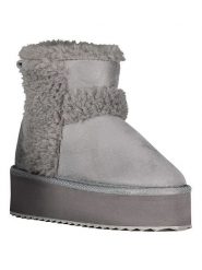 Geographical Norway Botki "Ocean" w kolorze szarym rozmiar: 36. Szare botki damskie Geographical Norway, z materiału, bez obcasa, na platformie, bez zapięcia. Za 86.99 zł.